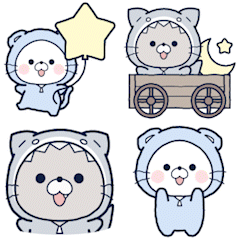 動く♪チルニャン&ネコザメの絵文字 動く♪チルニャン&ネコザメの絵文字